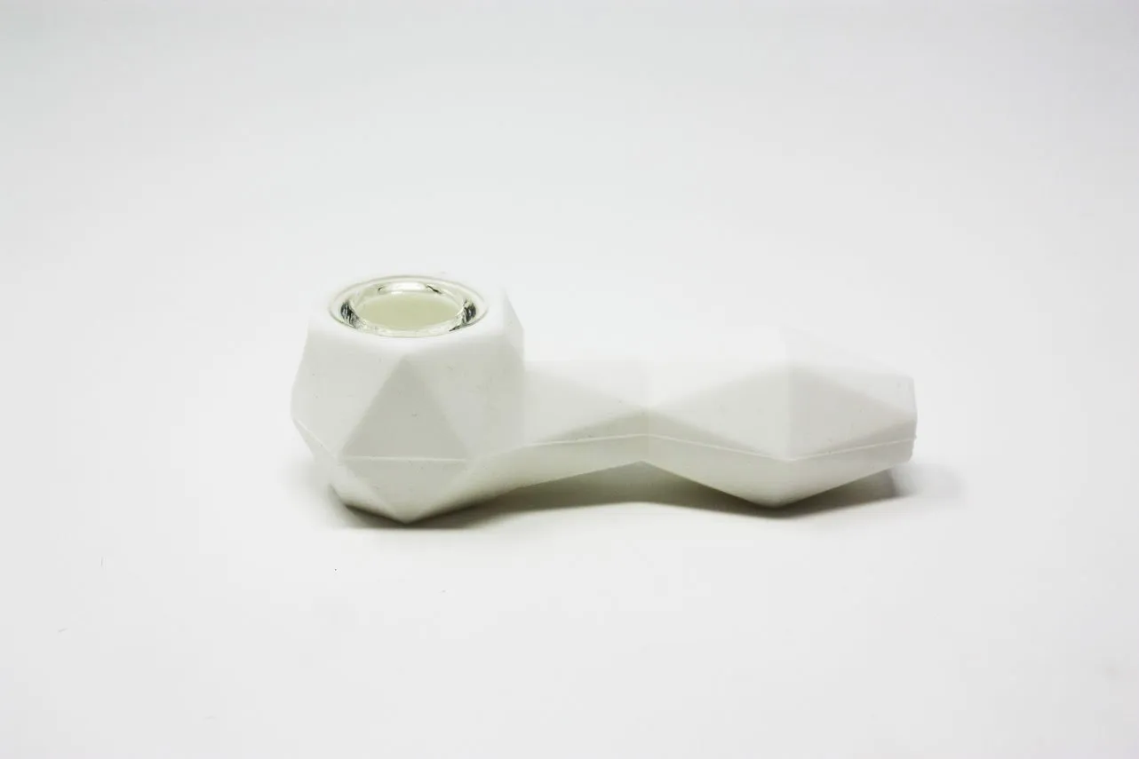 Geometric Silicone Spoon Glass bowl 4"