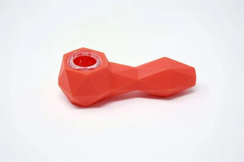 Geometric Silicone Spoon Glass bowl 4"