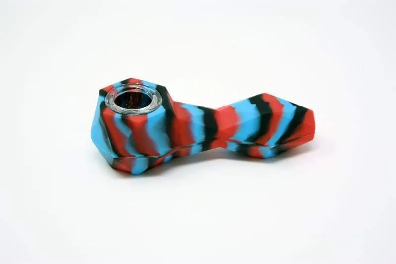 Geometric Silicone Spoon Glass bowl 4"
