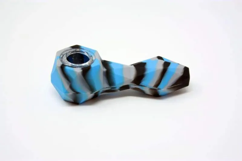 Geometric Silicone Spoon Glass bowl 4"