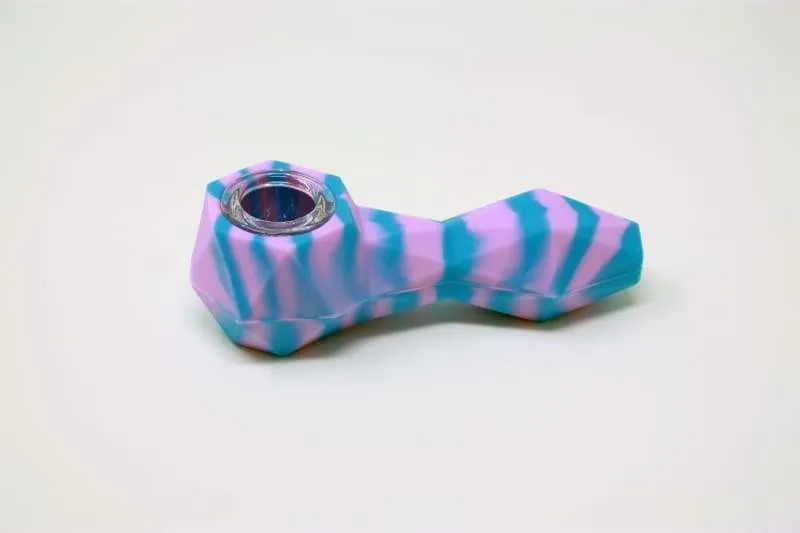 Geometric Silicone Spoon Glass bowl 4"