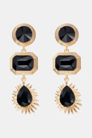 Geometrical Shape Glass Dangle Earrings - Various Colors Available