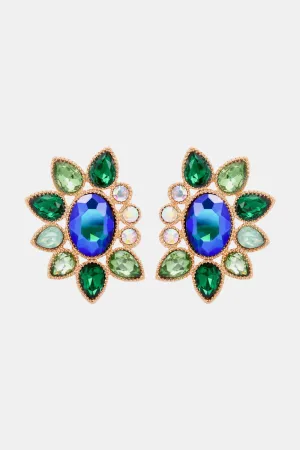 Geometrical Shape Glass Stone Dangle Earrings