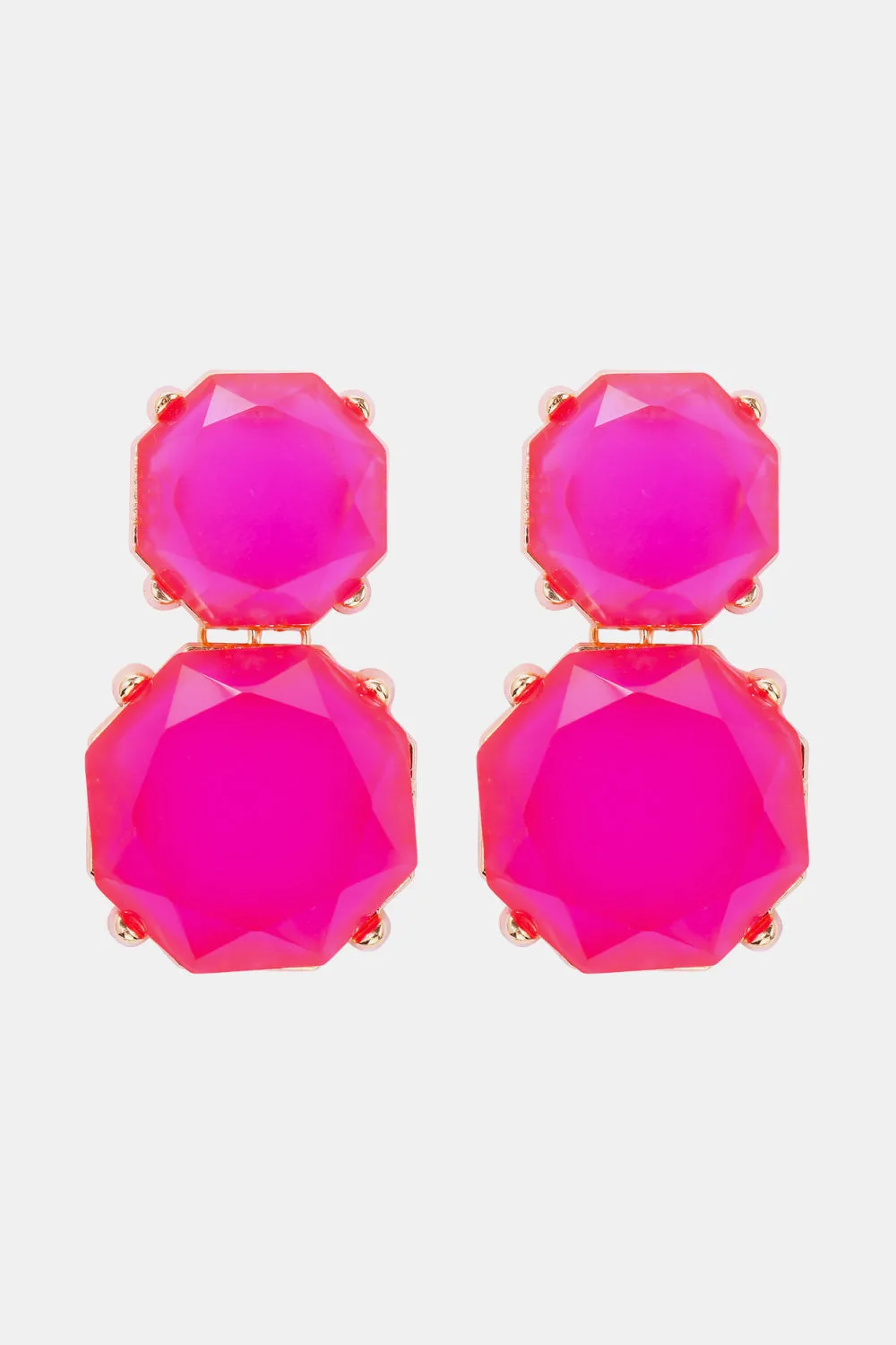 Geometrical Shape Zinc Alloy Frame Dangle Earrings - Various Colors
