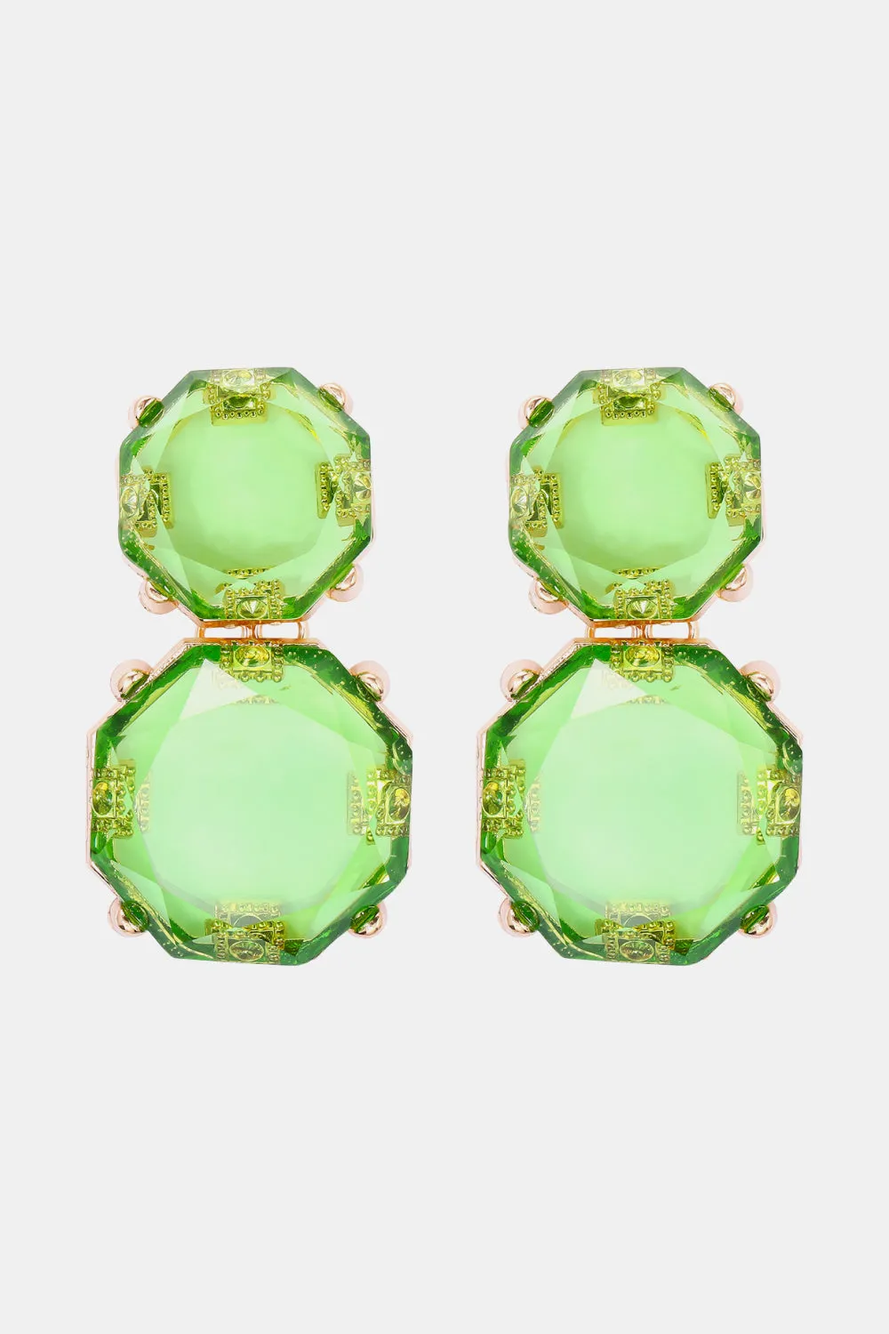 Geometrical Shape Zinc Alloy Frame Dangle Earrings - Various Colors