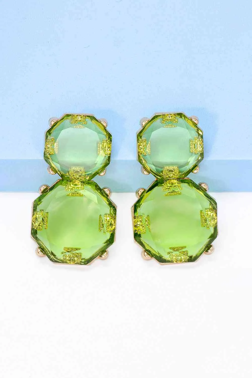 Geometrical Shape Zinc Alloy Frame Dangle Earrings