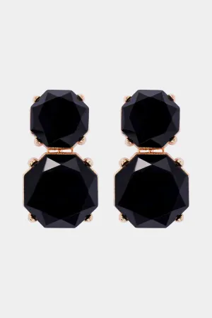 Geometrical Shape Zinc Alloy Frame Dangle Earrings