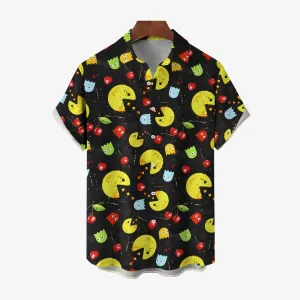 Ghost Fun Print Casual Oversized Short Sleeve Shirt 2407001187