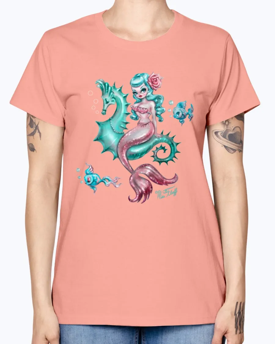 Gildan Ladies Missy T-Shirt. Mysterious Mermaid Tanks