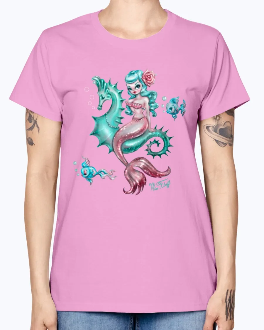 Gildan Ladies Missy T-Shirt. Mysterious Mermaid Tanks