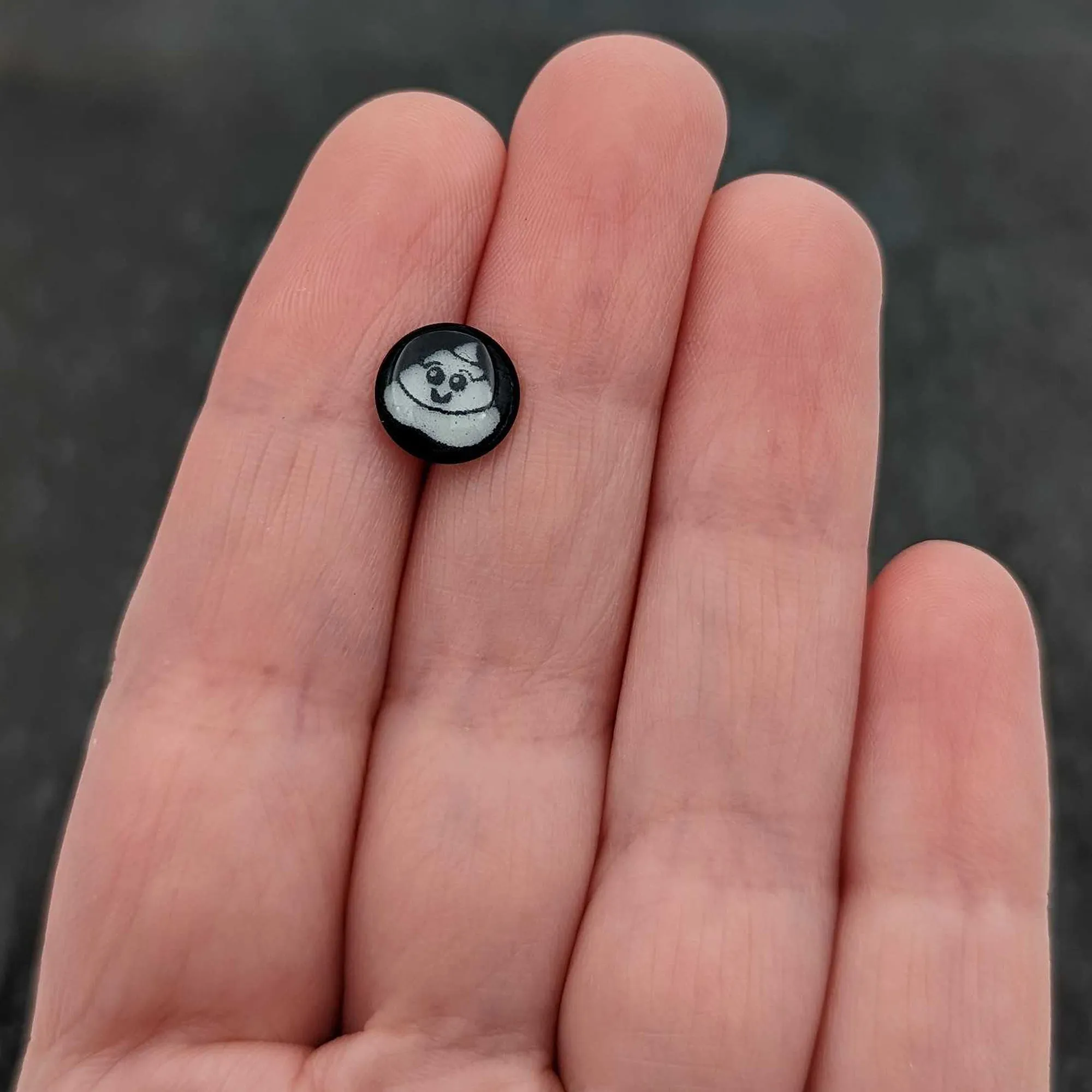 Glow in the Dark Black Anodized Poop Barbell Tongue Ring