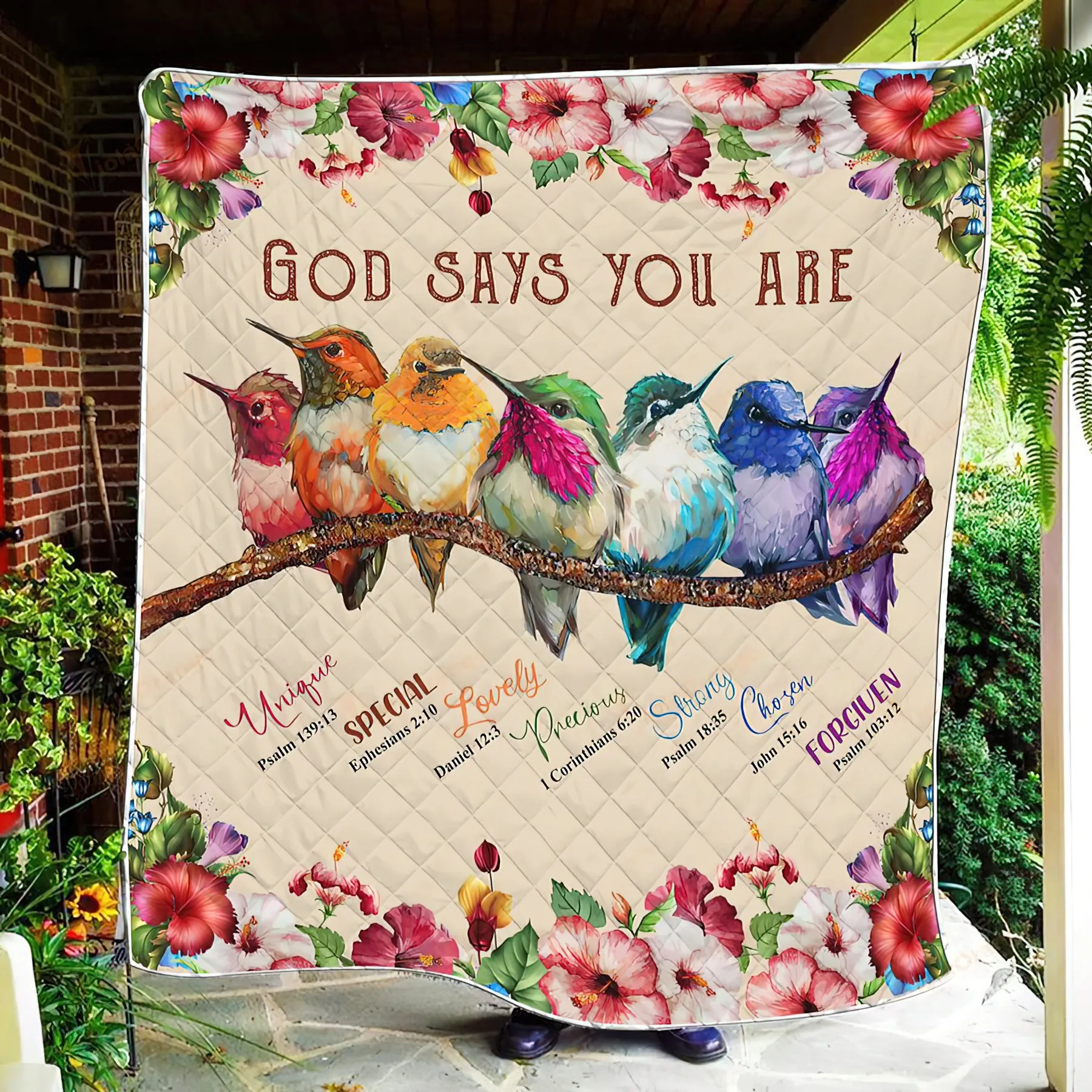 God Says You Are Beautiful Bird 3D Quilt 1, NVC97