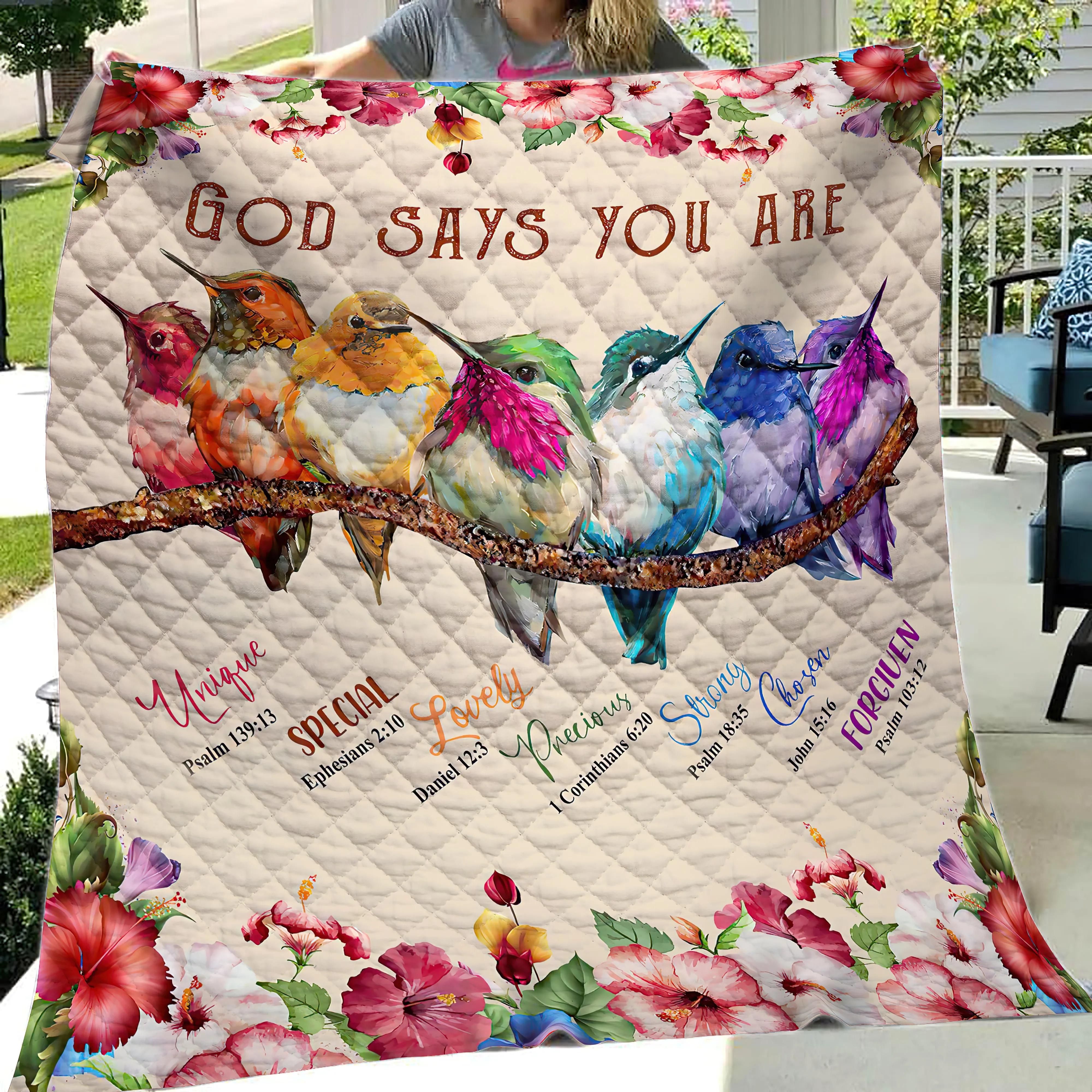 God Says You Are Beautiful Bird 3D Quilt 1, NVC97