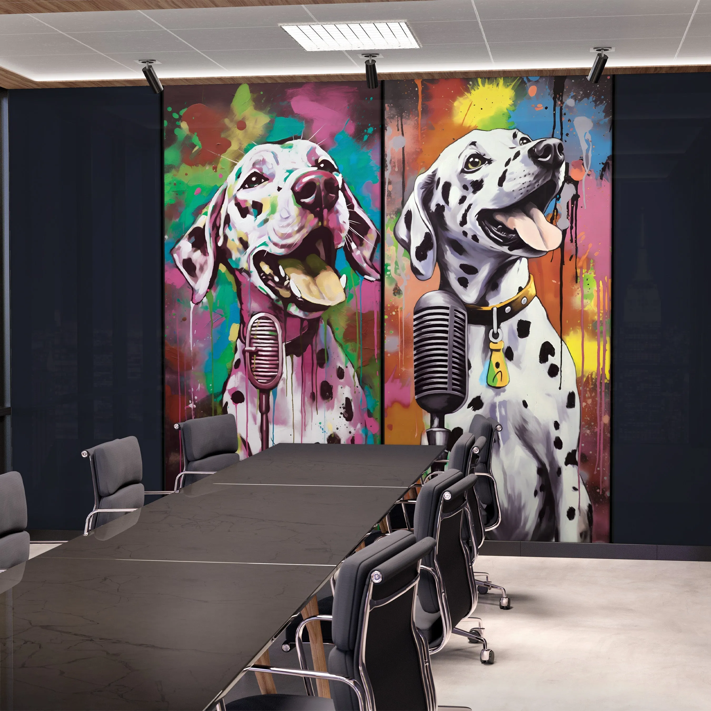 Graffiti Dalmatians Acrylic Wall Panels Home Decor Wall Panels 2440mmm x 1220mm