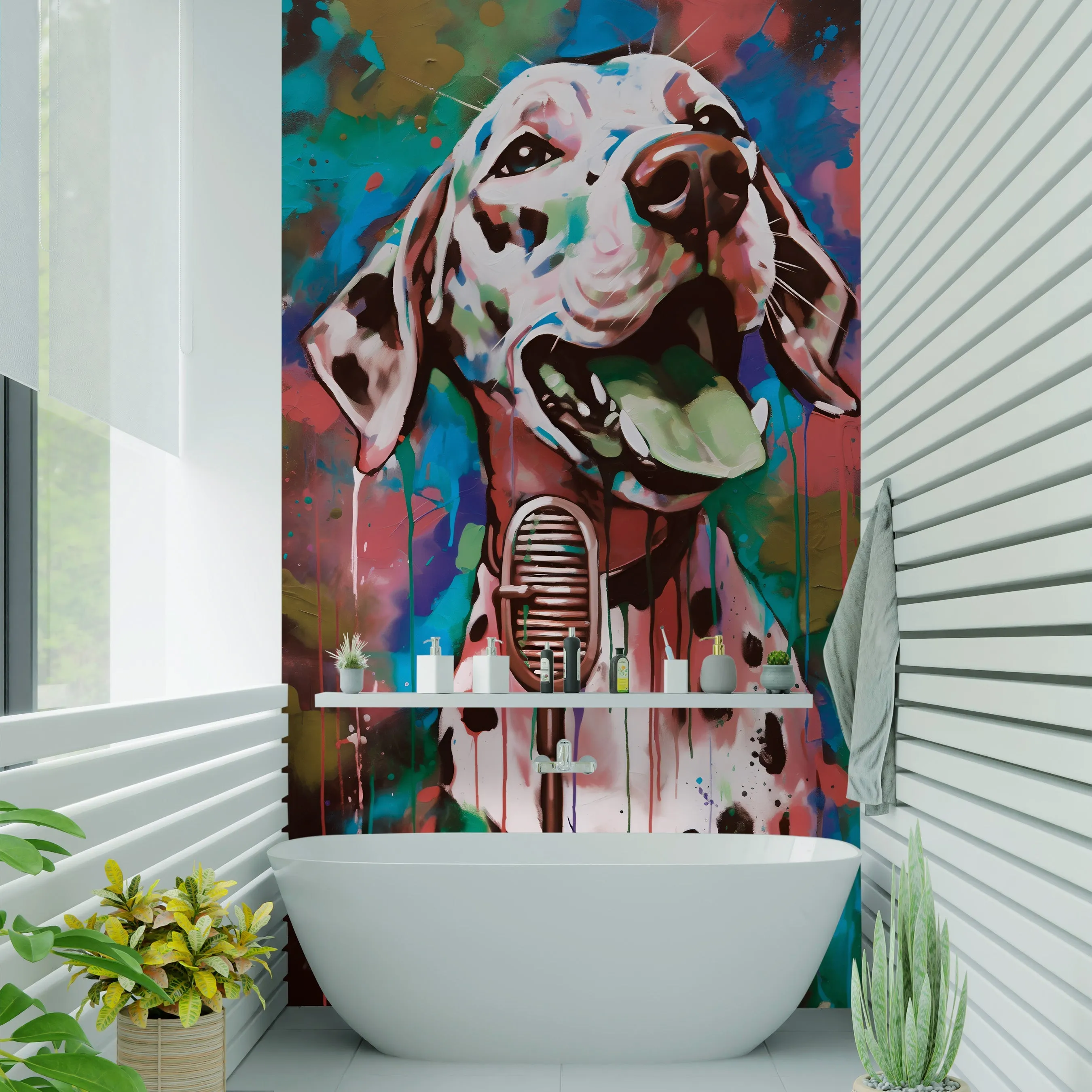 Graffiti Dalmatians Acrylic Wall Panels Home Decor Wall Panels 2440mmm x 1220mm