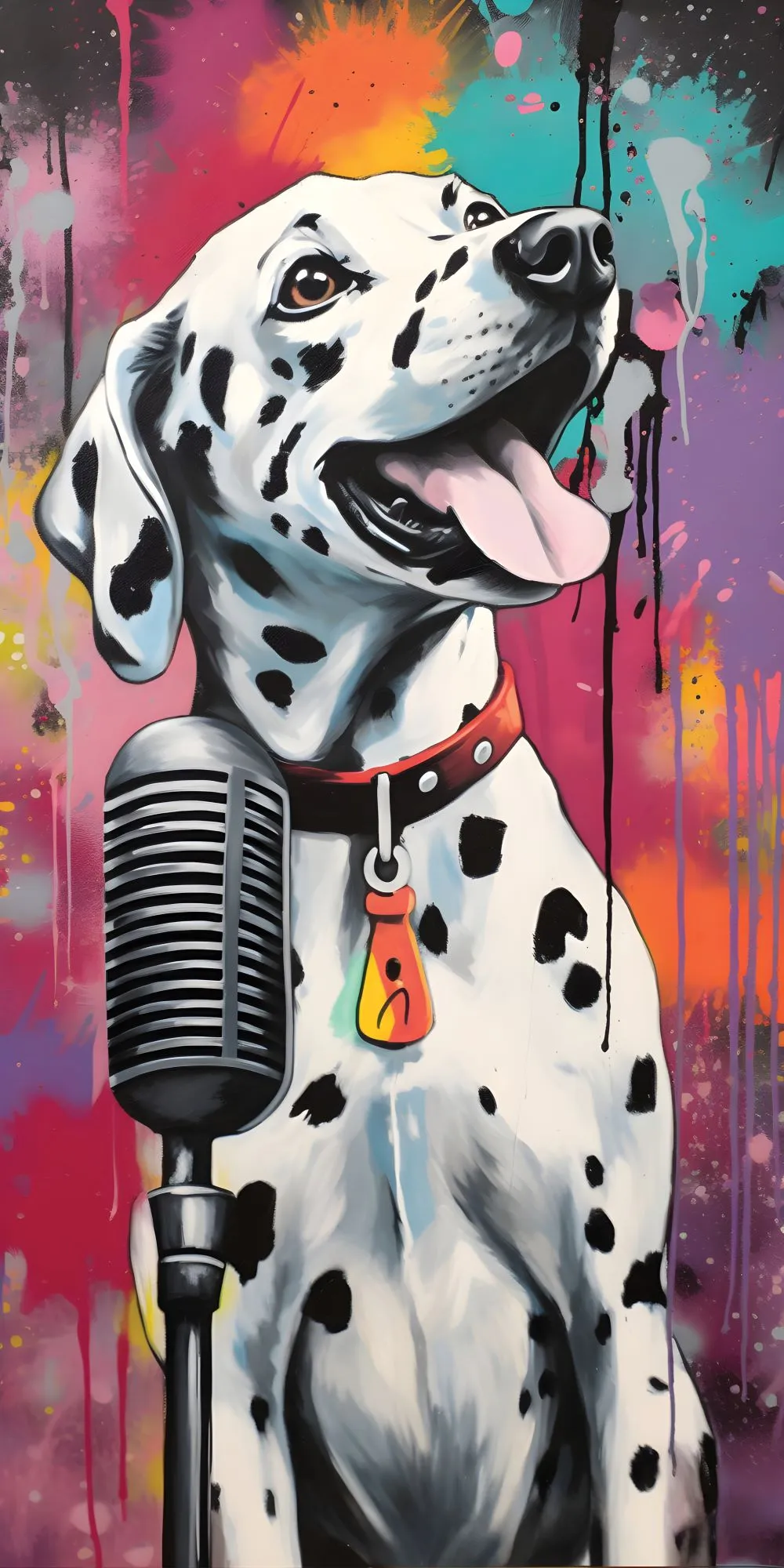 Graffiti Dalmatians Acrylic Wall Panels Home Decor Wall Panels 2440mmm x 1220mm