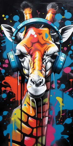 Graffiti Giraffe Acrylic Wall Panels Home Decor Wall Panels 2440mmm x 1220mm
