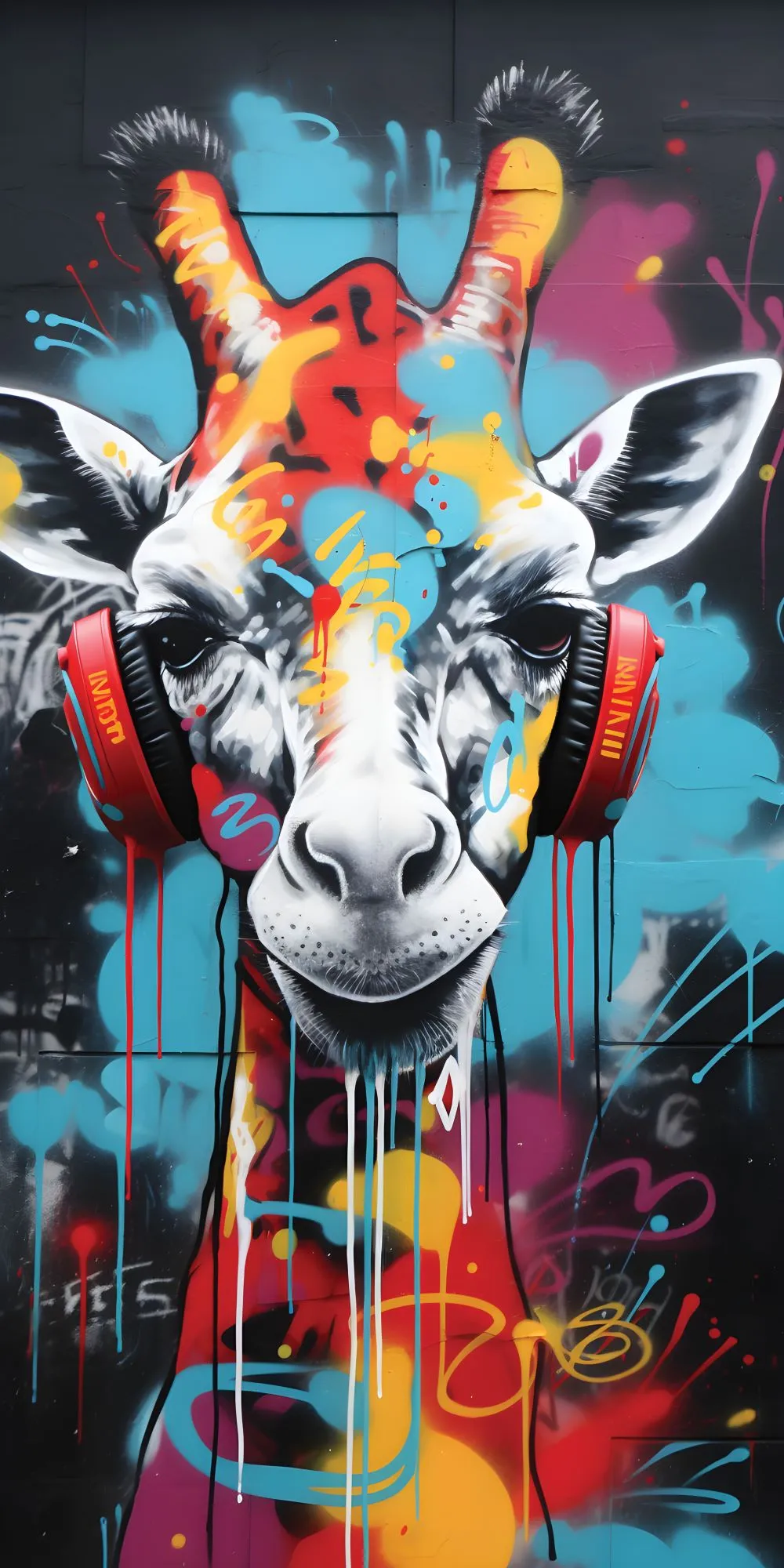 Graffiti Giraffe Acrylic Wall Panels Home Decor Wall Panels 2440mmm x 1220mm
