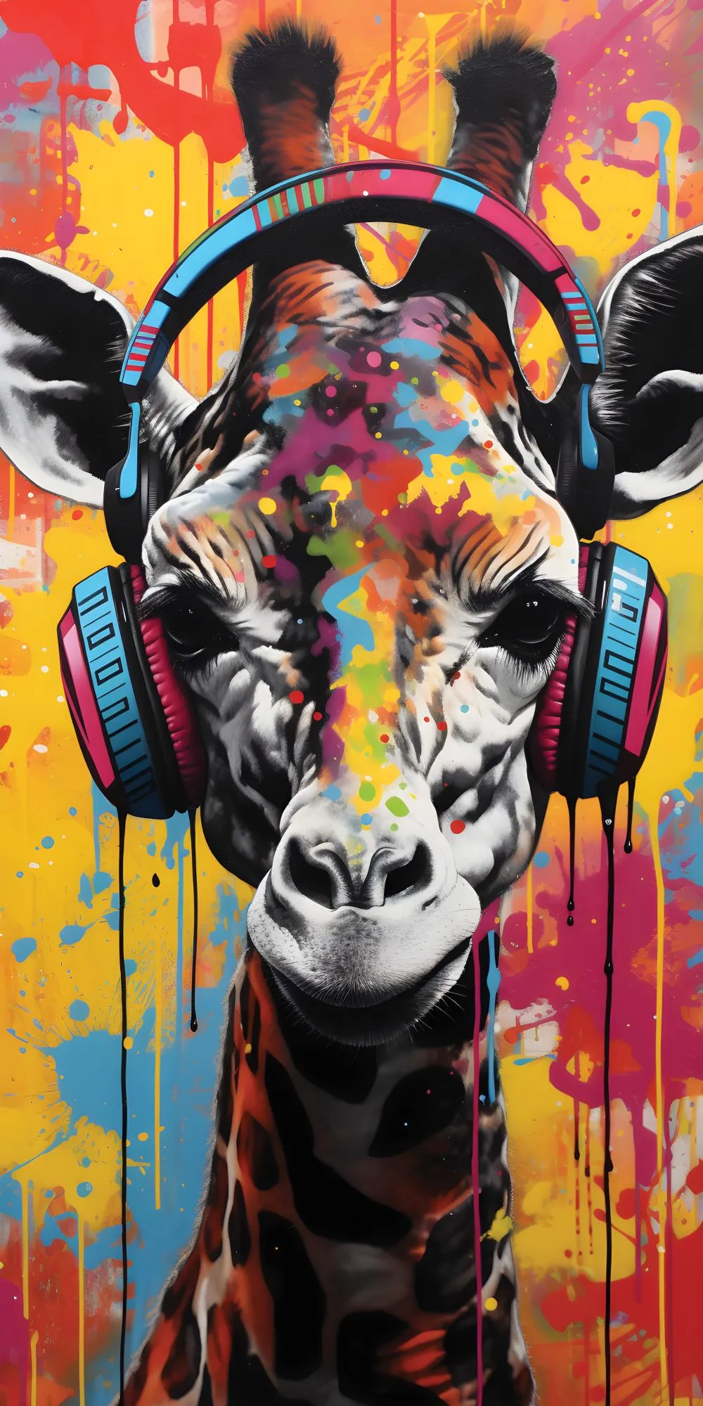Graffiti Giraffe Acrylic Wall Panels Home Decor Wall Panels 2440mmm x 1220mm