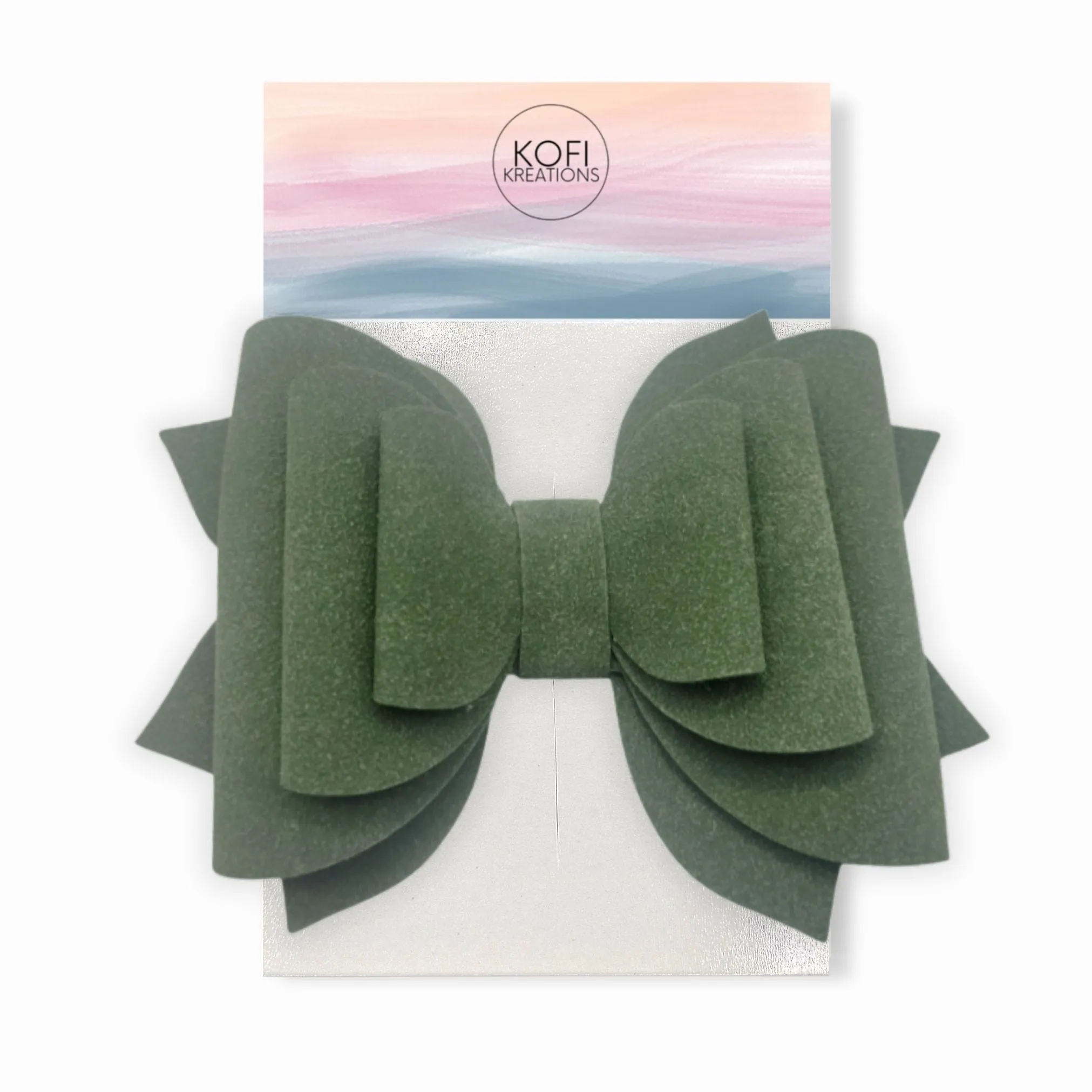 Green | Suede Hair Bow