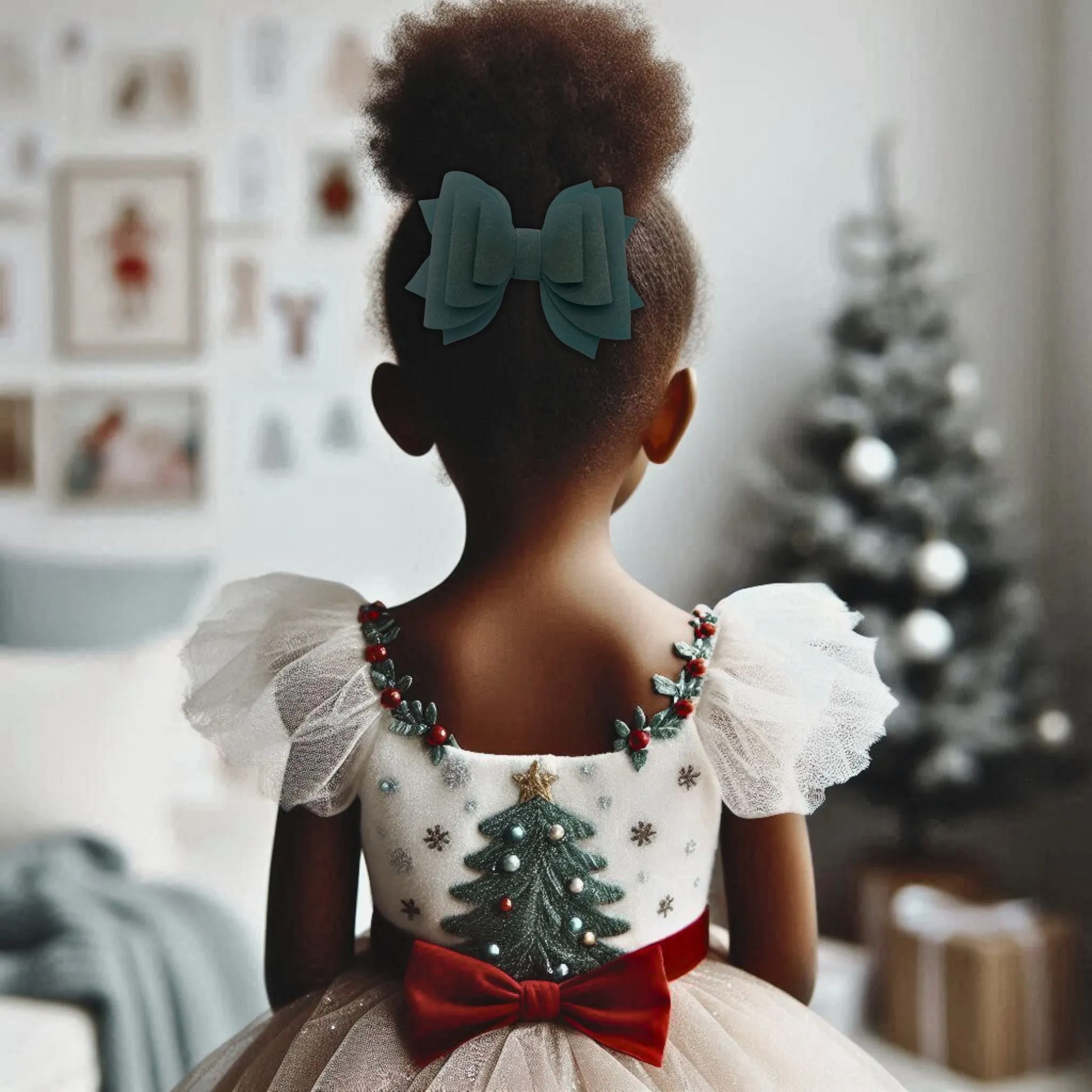 Green | Suede Hair Bow