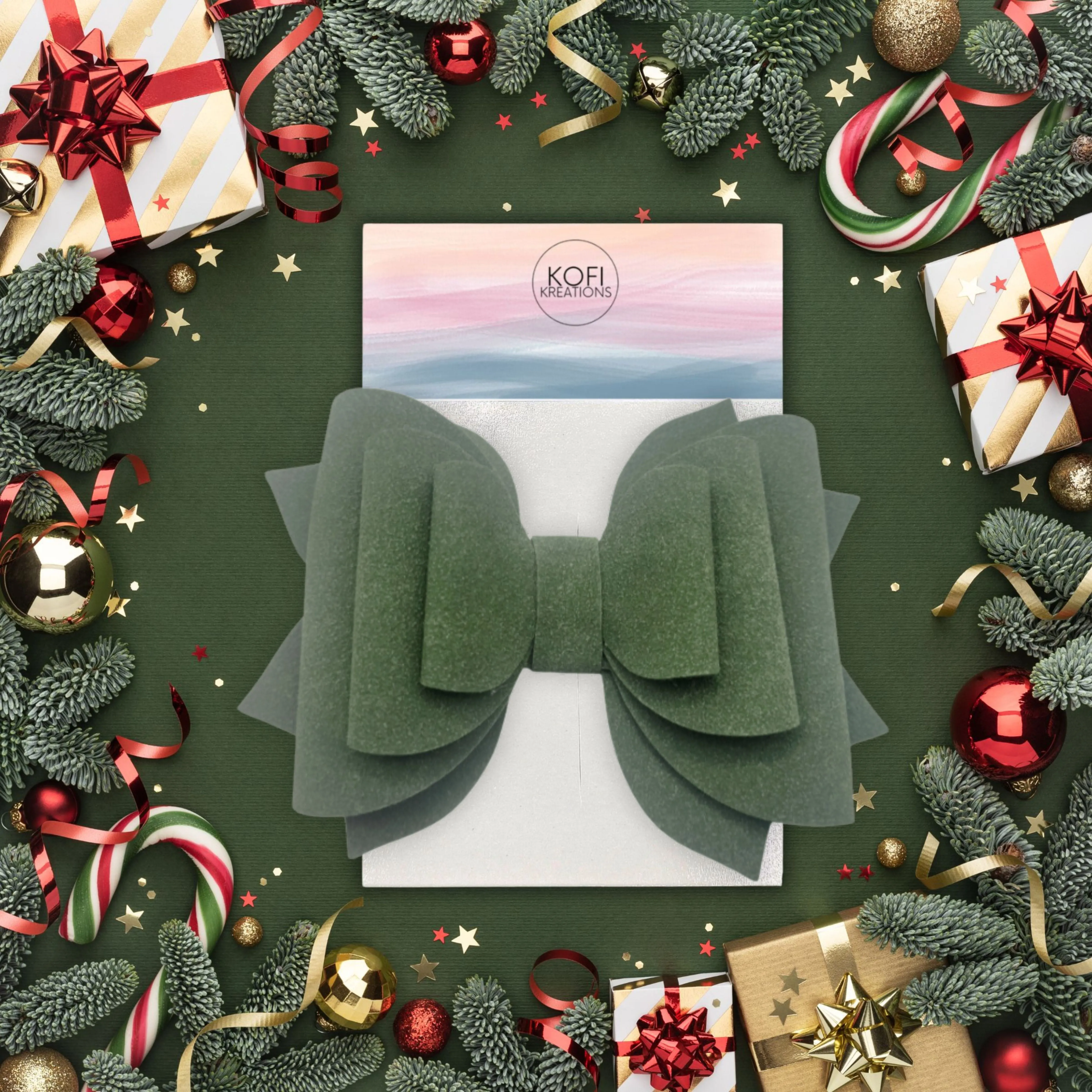Green | Suede Hair Bow