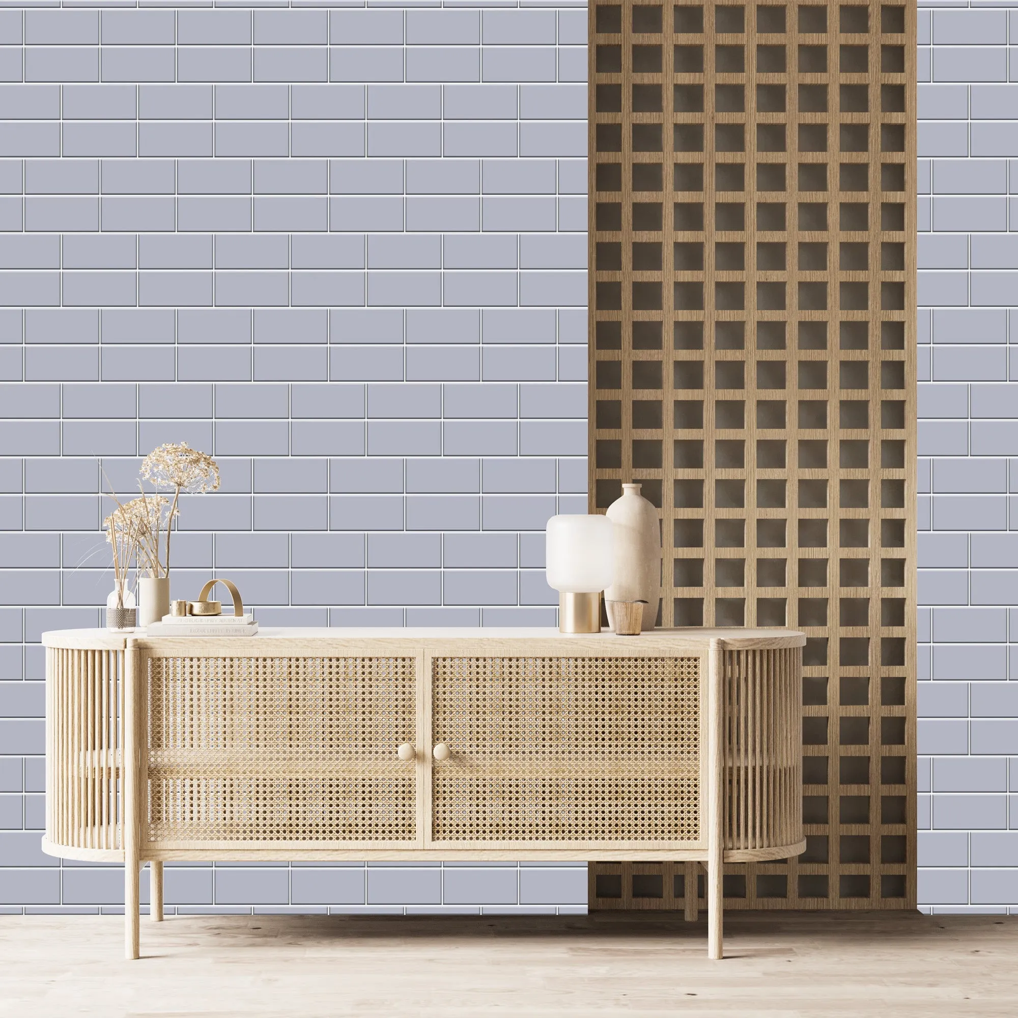 Grey Brickbond Acrylic Shower Wall Panel 2440mm x 1220mm (3mm Thick)