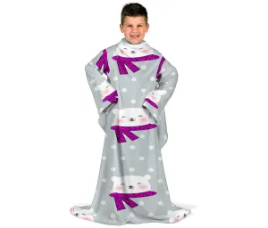 Grey Polar Bears Youth Sleeve Blanket