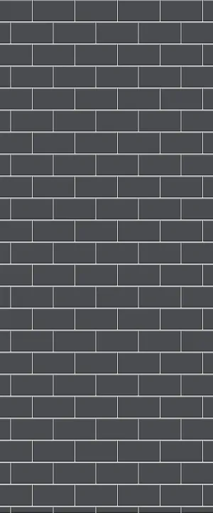 Grey Subway Tile Acrylic Shower Wall Panel 2440mm x 1220mm (3mm Thick)