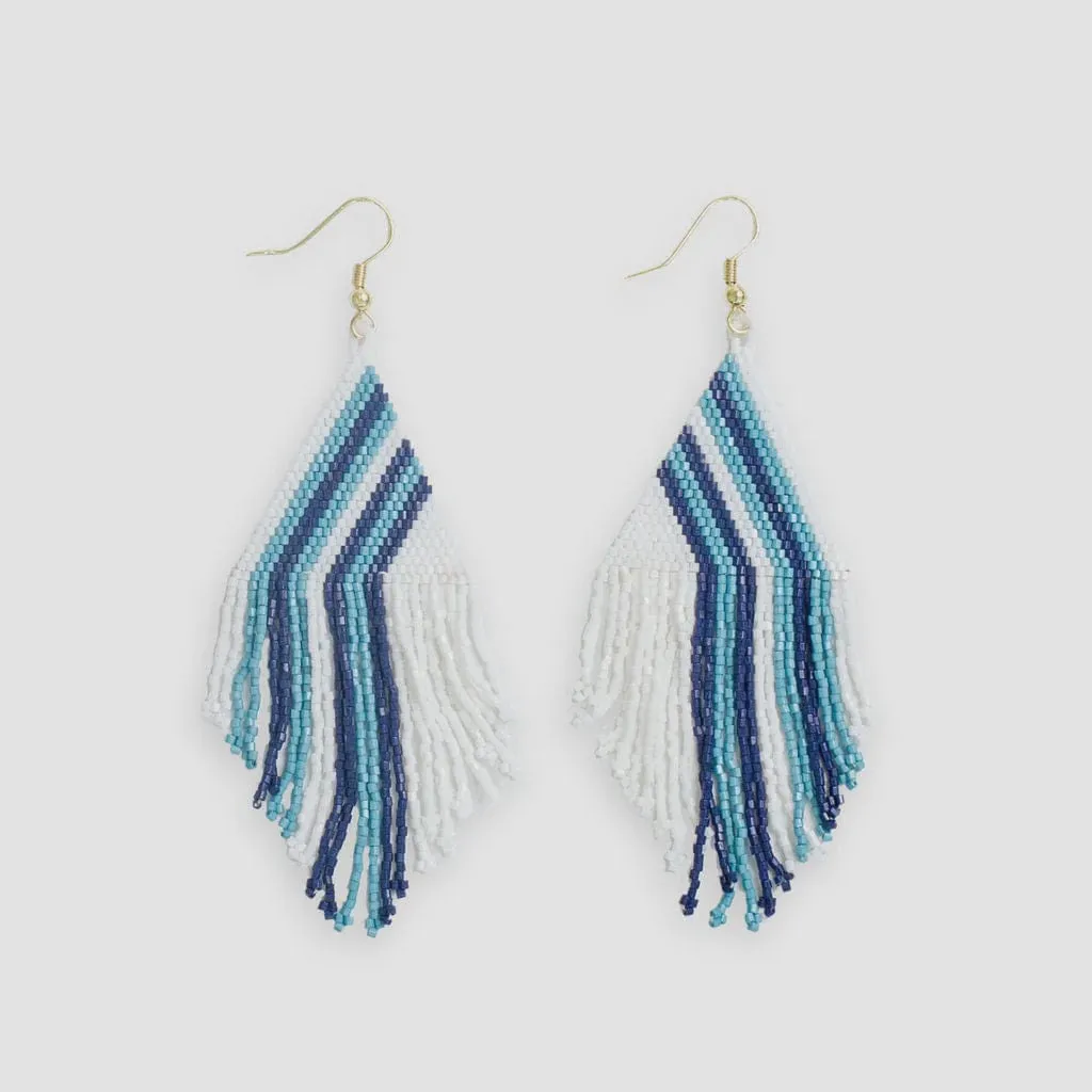 Haley Game Day Fringe Earrings Navy/Blue