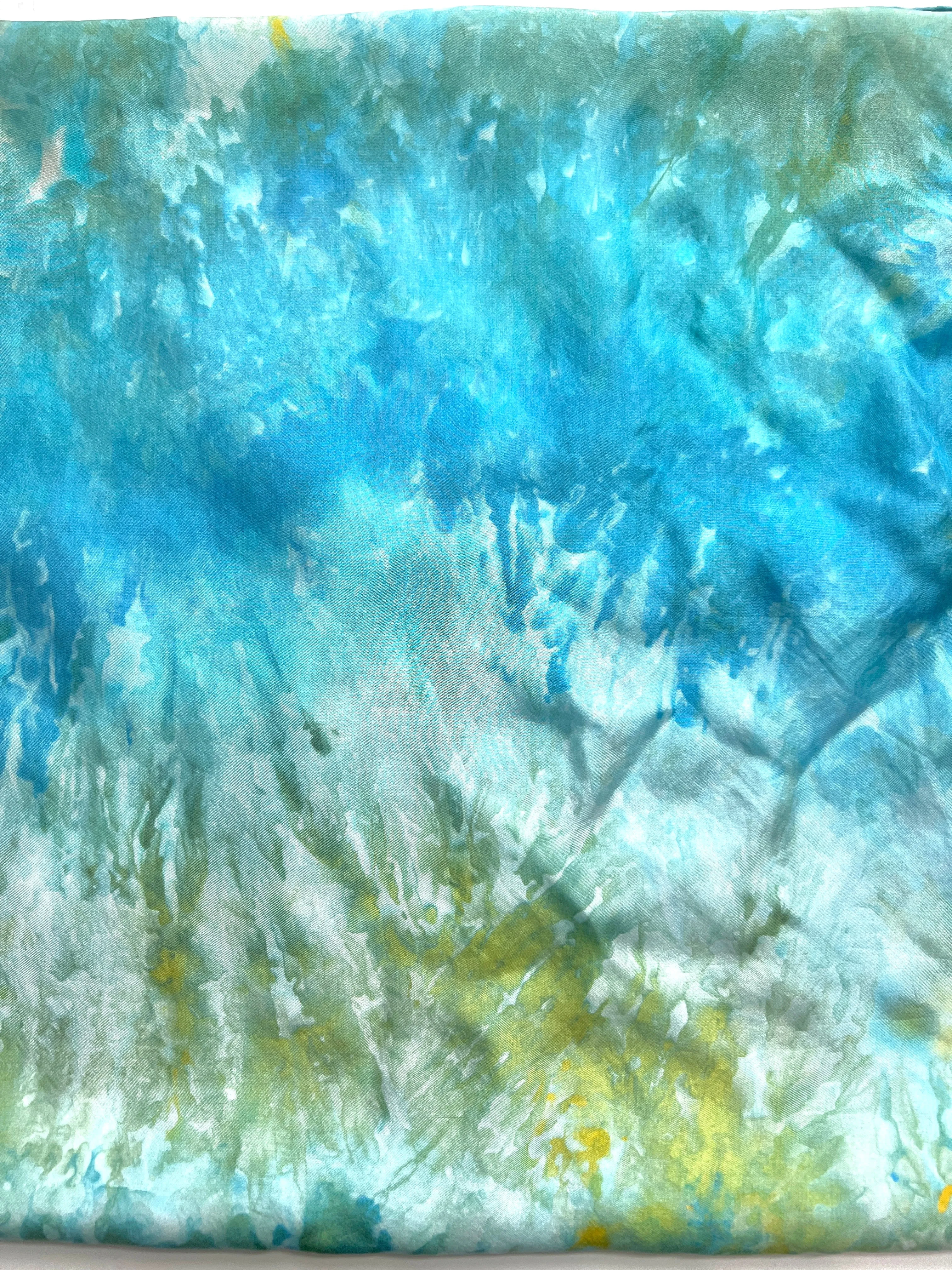 Hand Dyed Silk Scarf- Irises 2