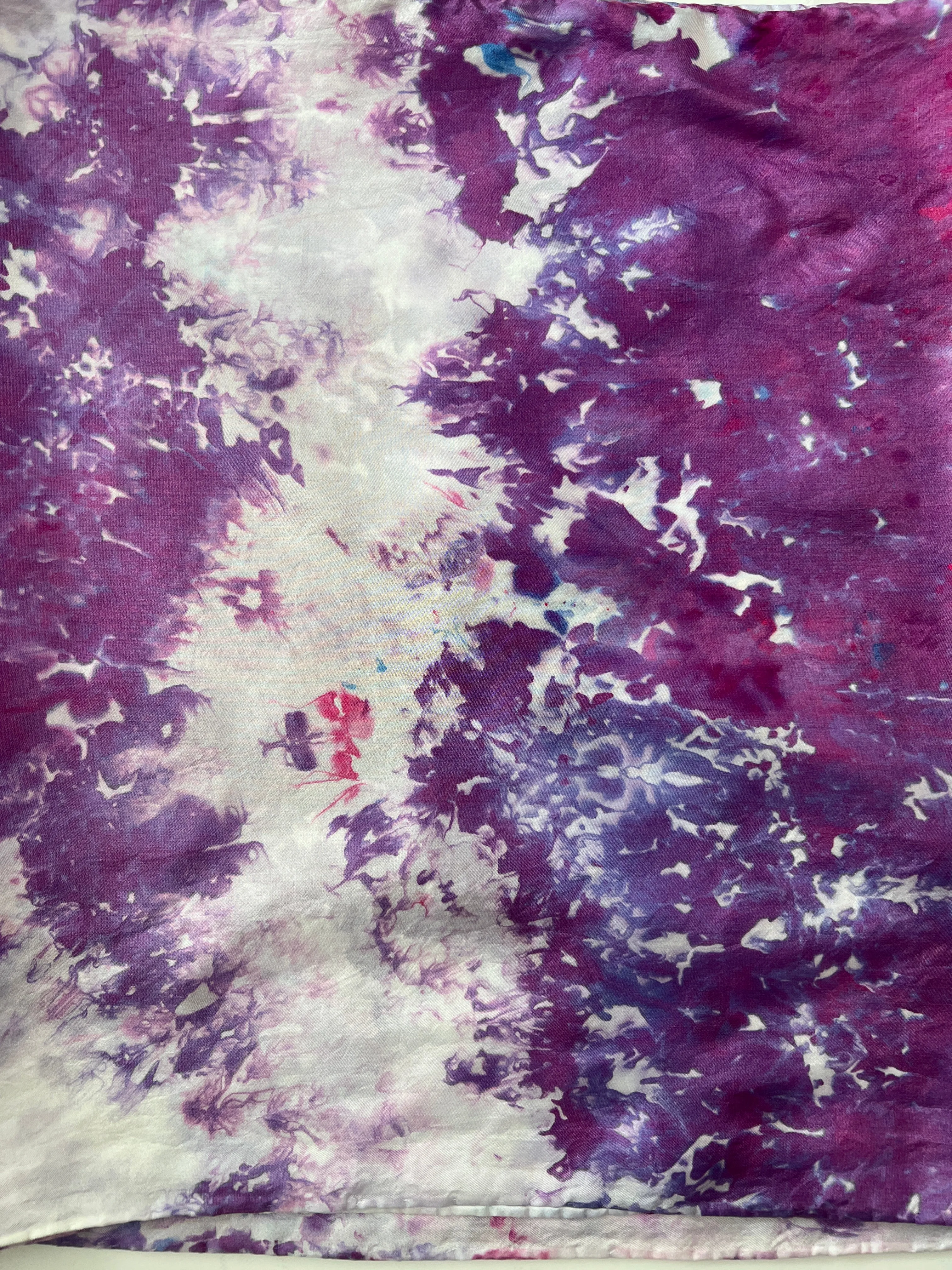 Hand Dyed Silk Scarf - Lilacs 1