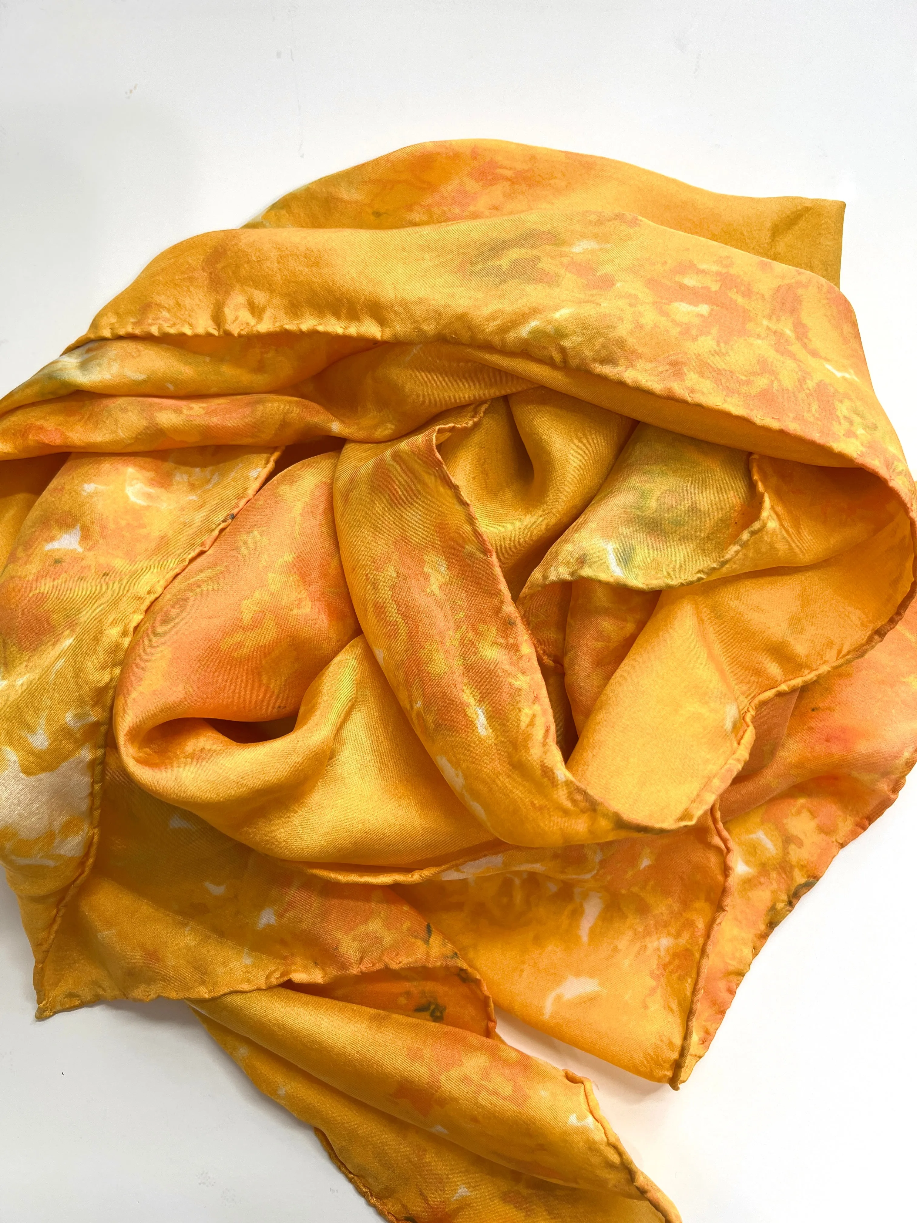 Hand Dyed Silk Scarf - Marigold 2