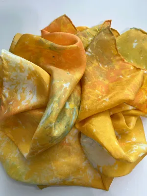 Hand Dyed Silk Scarf-Marigold 4