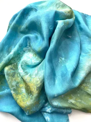 Hand Dyed Silk Scarf-Sea Salt 2