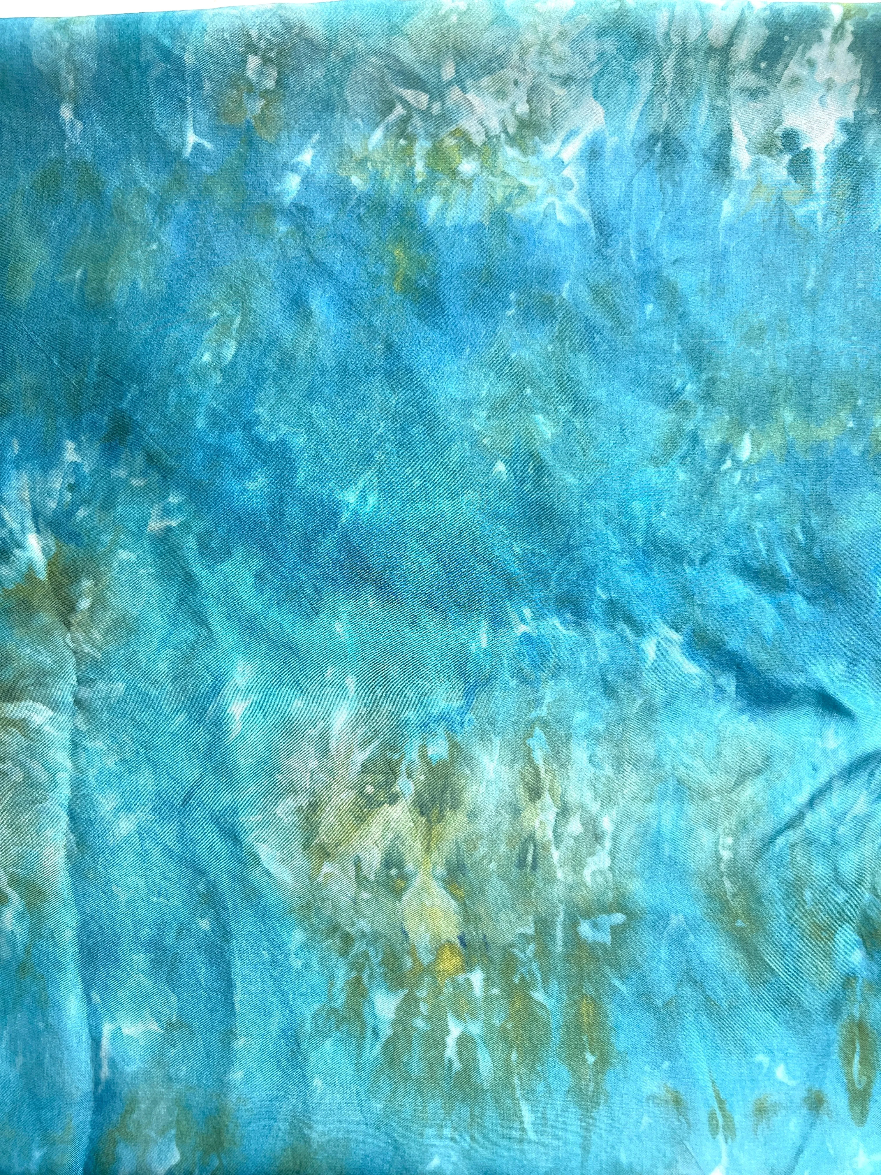 Hand Dyed Silk Scarf-Sea Salt 2