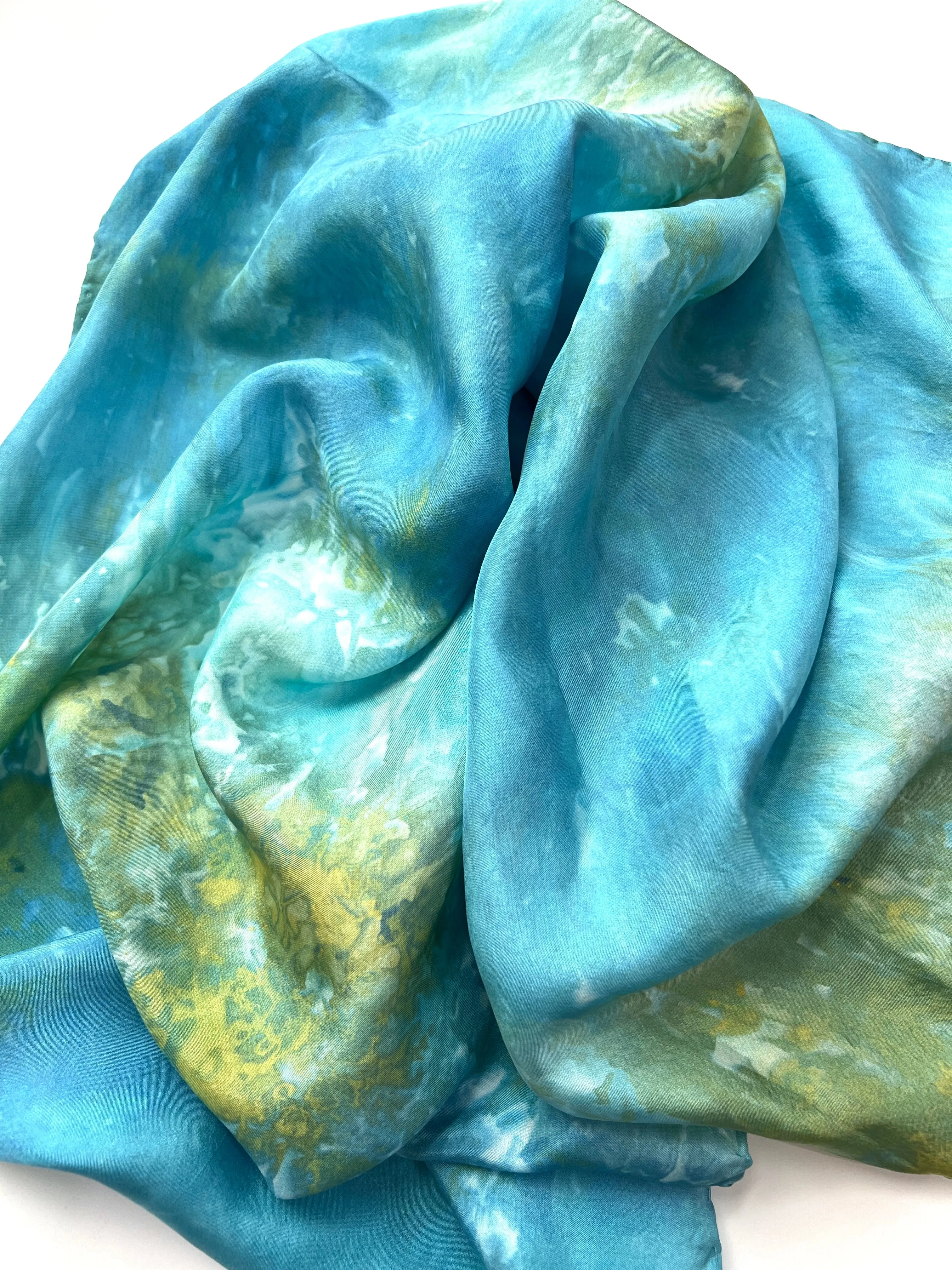 Hand Dyed Silk Scarf-Sea Salt 2