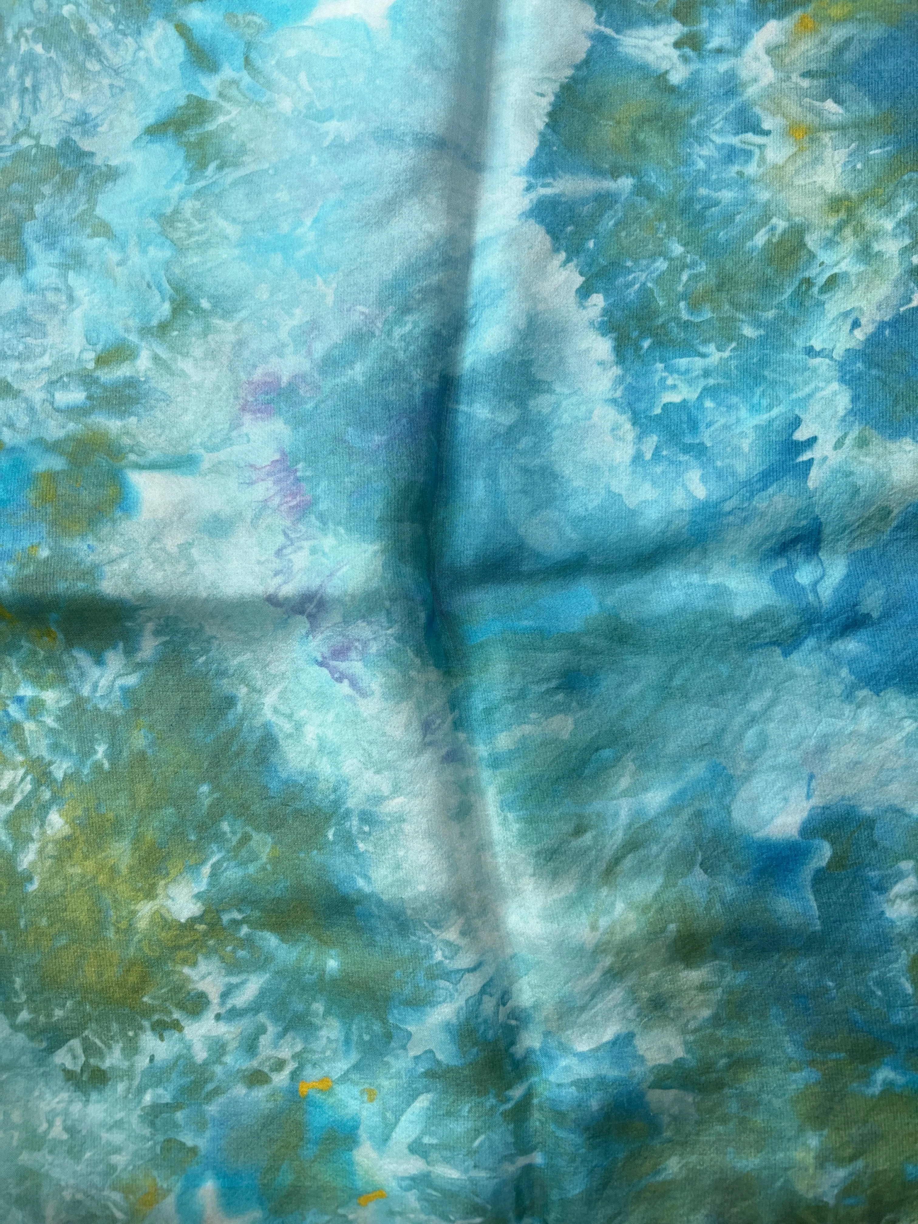 Hand Dyed Silk Scarf-Seaside 1