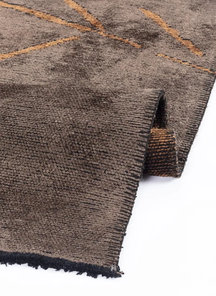 Hare Premium Modern Shiny Textured Area Rug 1313