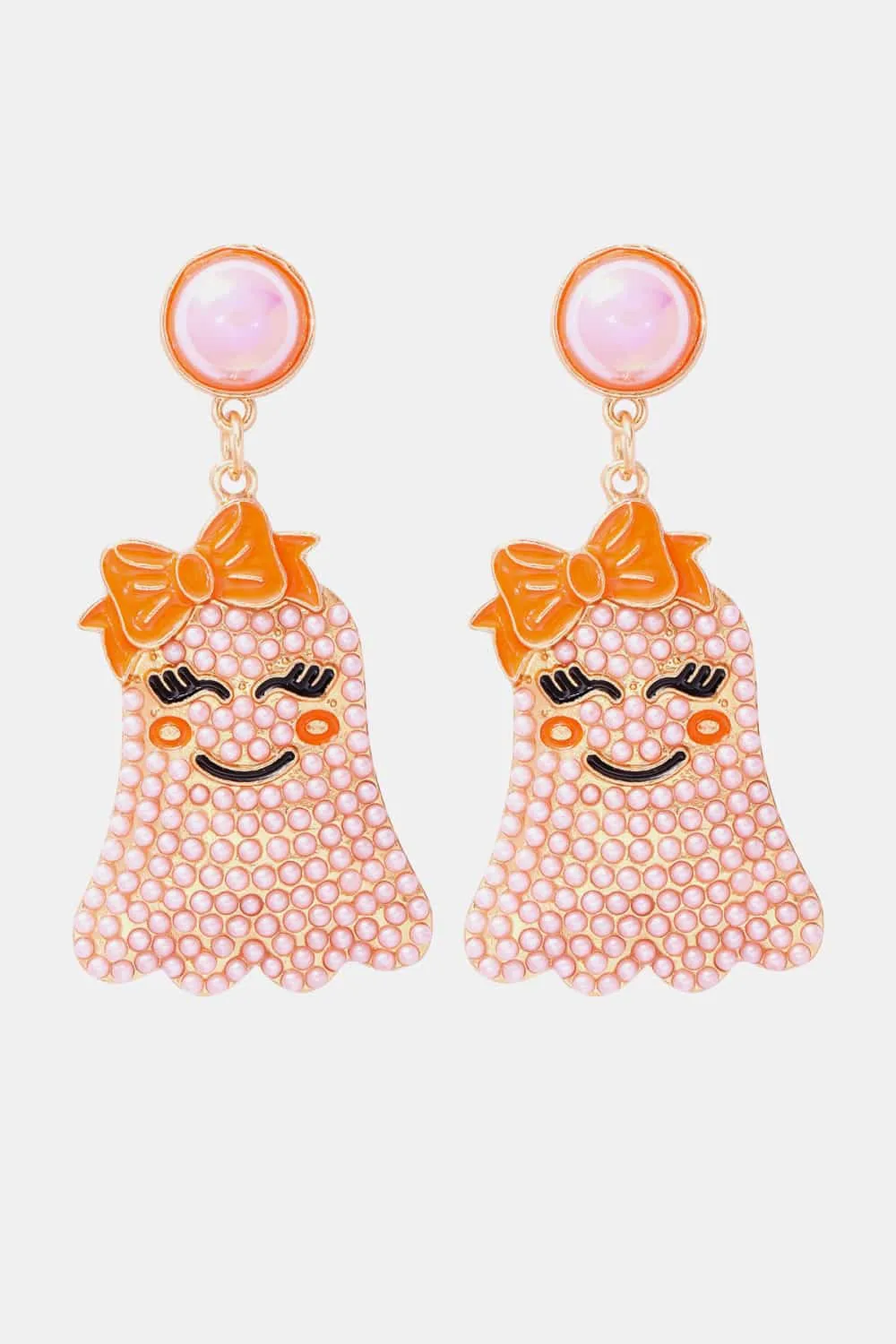 Hazel Blues® |  Smiling Ghost Shape Synthetic Pearl Earrings