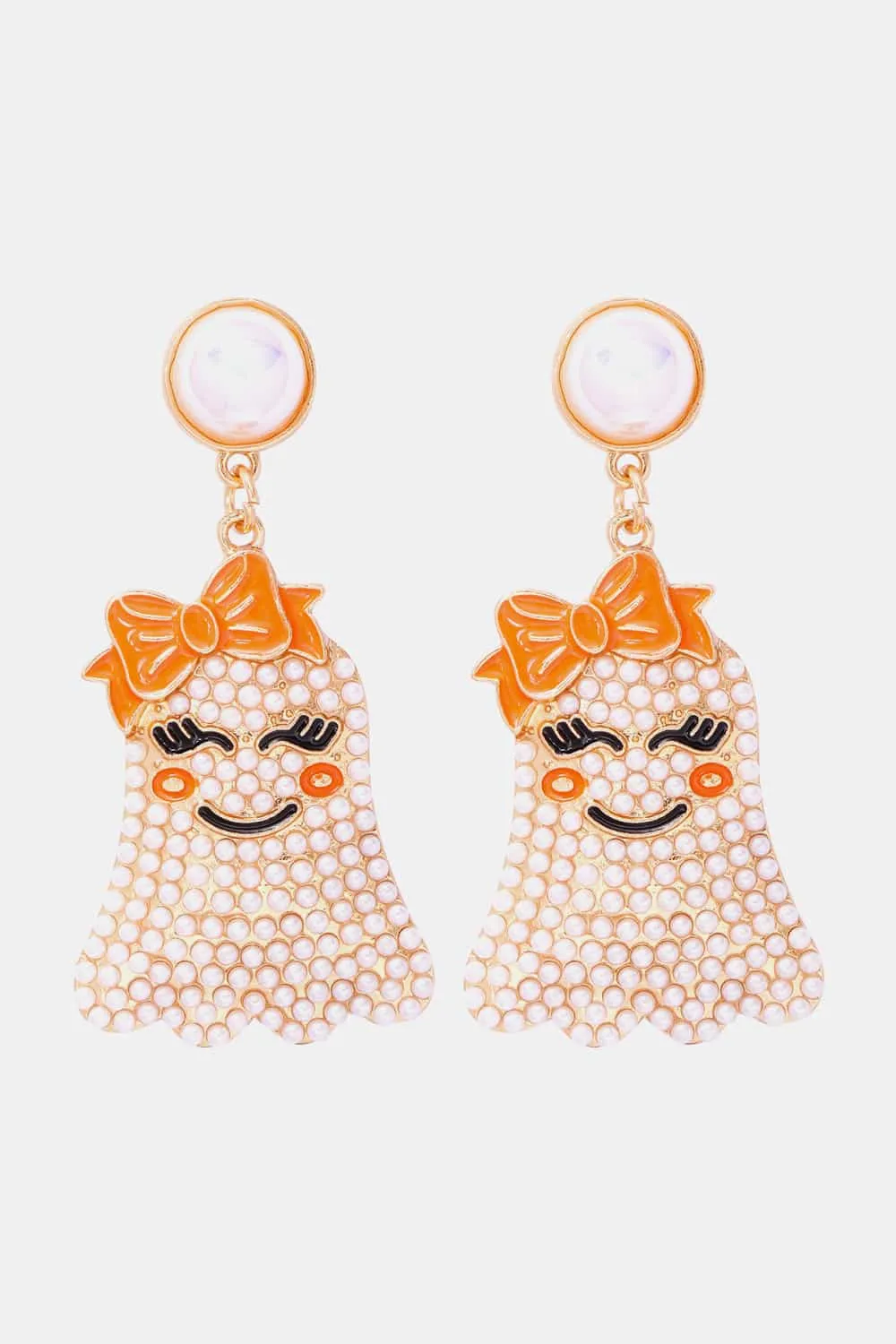 Hazel Blues® |  Smiling Ghost Shape Synthetic Pearl Earrings