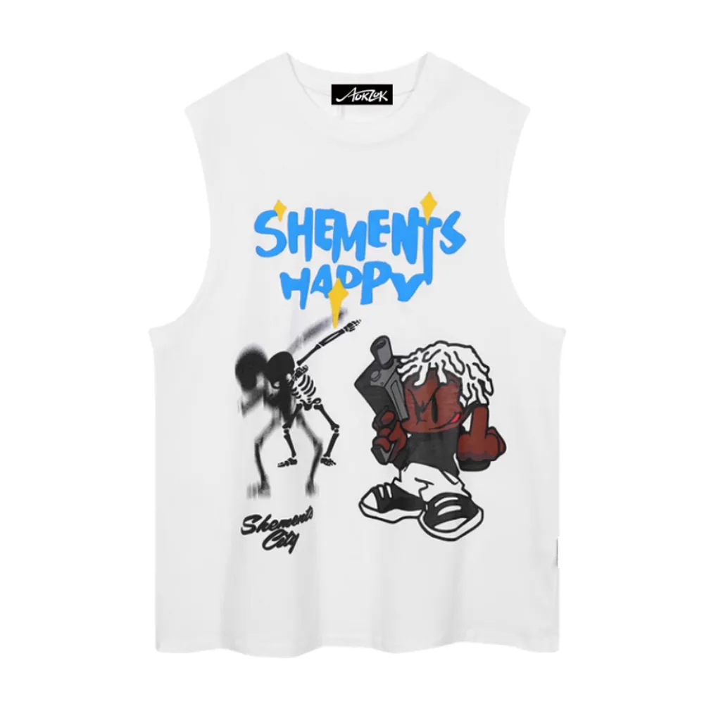 High Street Fun Cartoon Print Vest