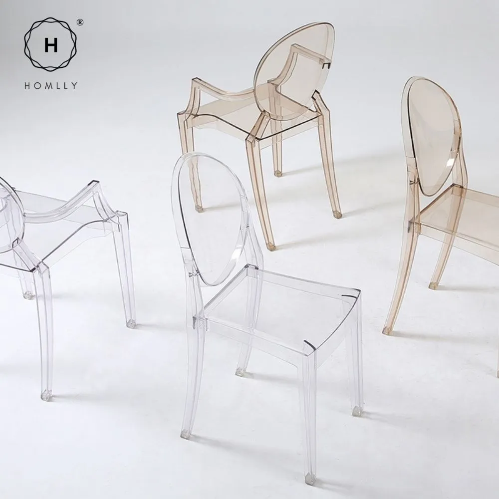 Homlly Chair Modern Acrylic Stacking Kitchen Dining Room Chair