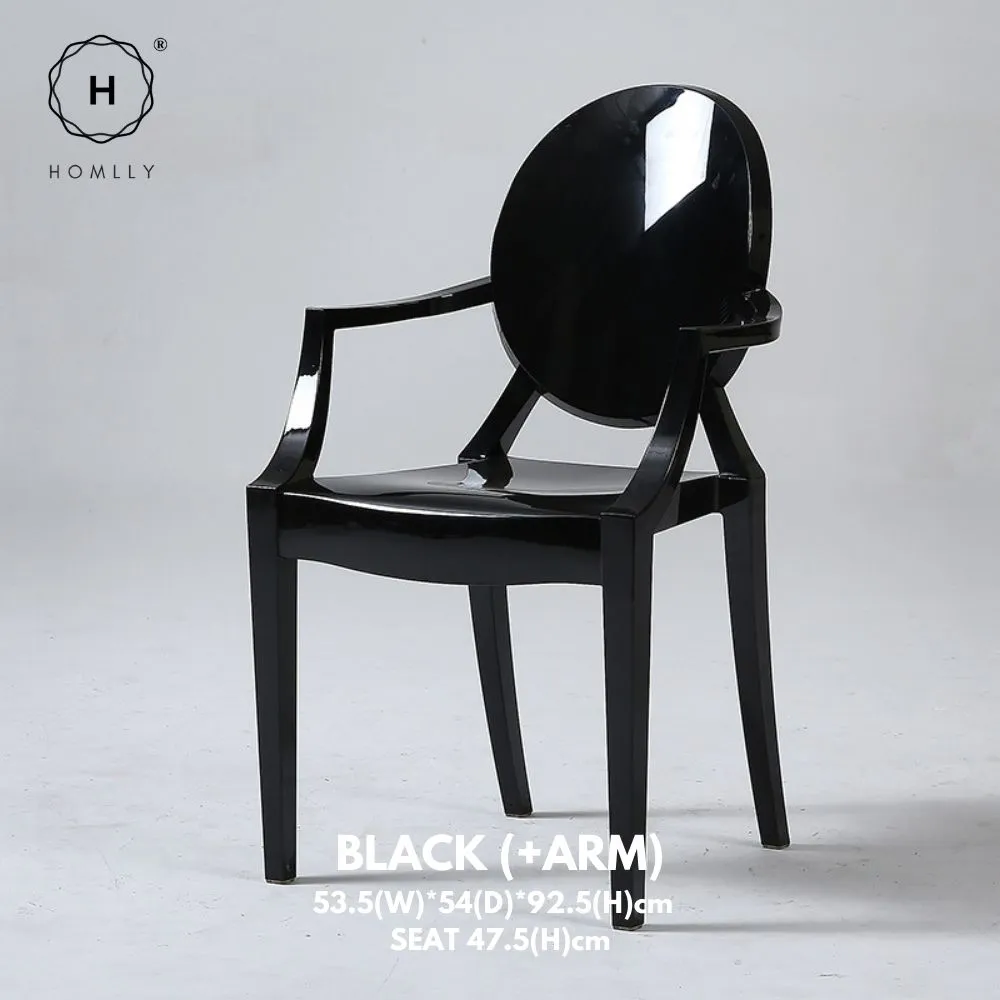 Homlly Chair Modern Acrylic Stacking Kitchen Dining Room Chair