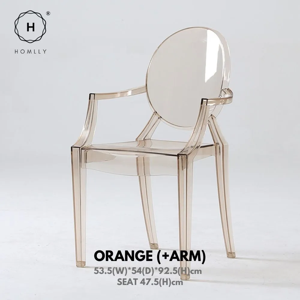 Homlly Chair Modern Acrylic Stacking Kitchen Dining Room Chair