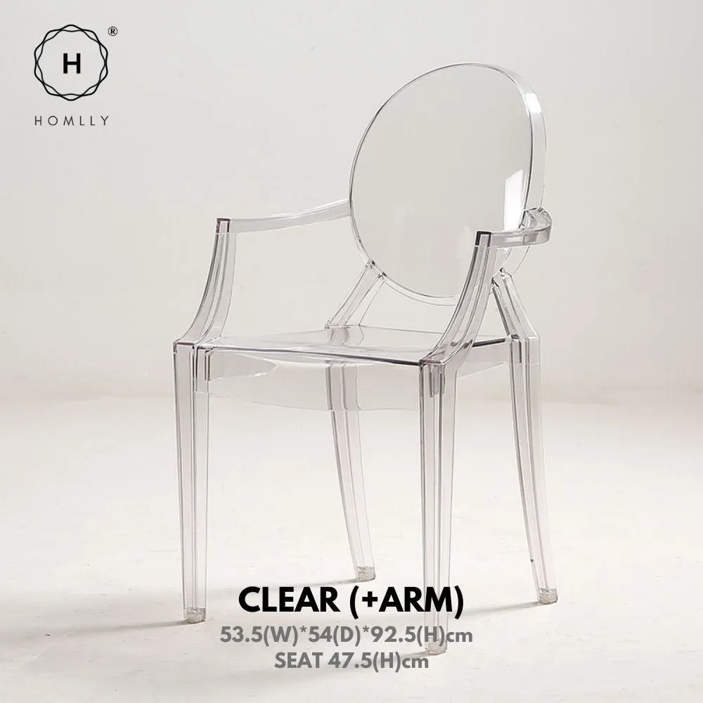 Homlly Chair Modern Acrylic Stacking Kitchen Dining Room Chair