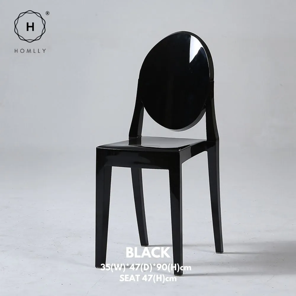Homlly Chair Modern Acrylic Stacking Kitchen Dining Room Chair