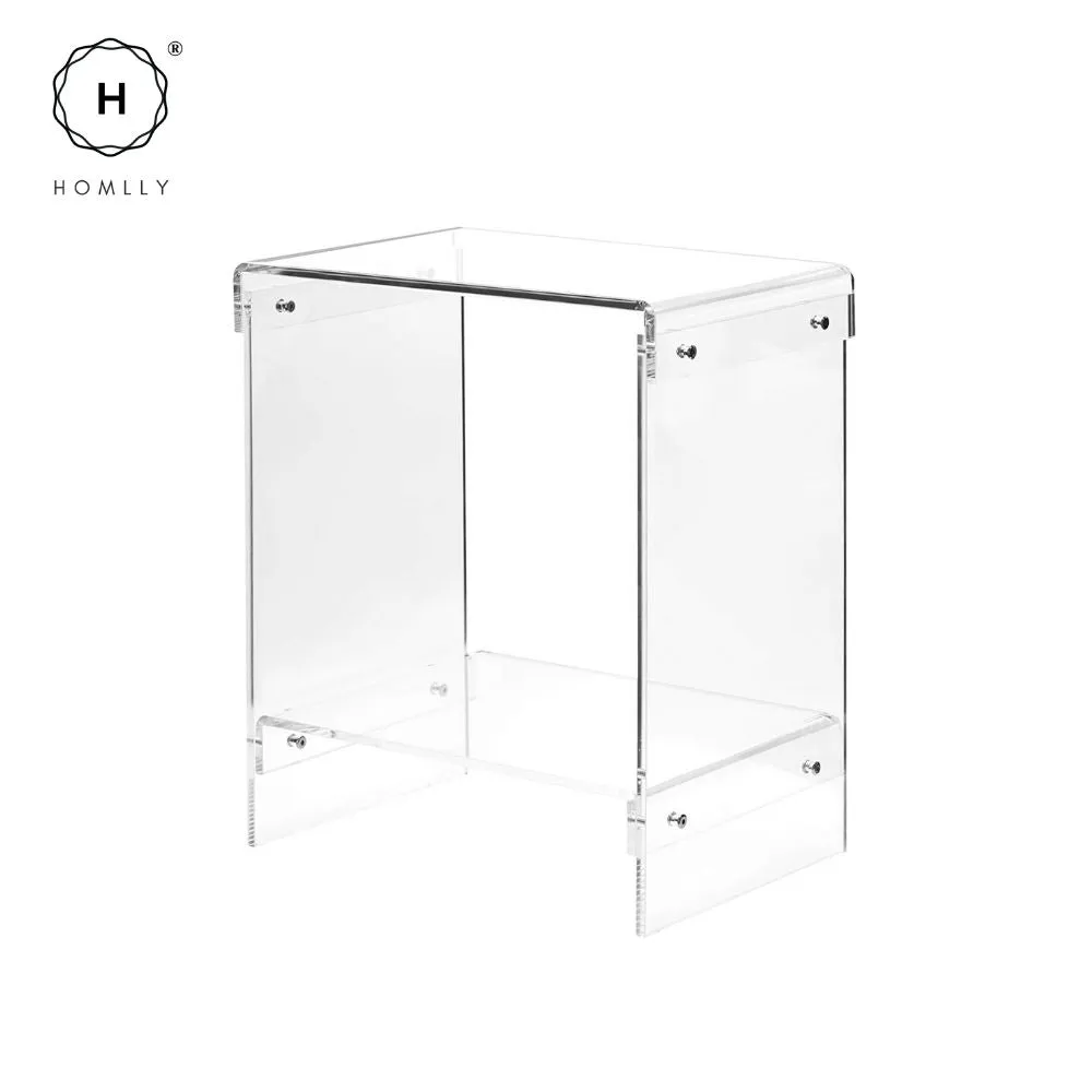 Homlly Plutii Modern Clear Acrylic Bed Side Coffee Table