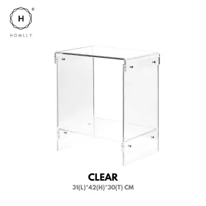 Homlly Plutii Modern Clear Acrylic Bed Side Coffee Table