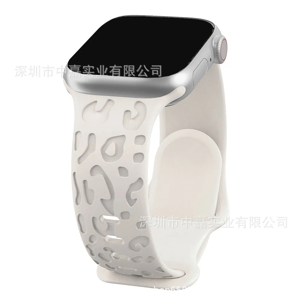 INSTOCK-Apple Watch Ultra s9 Silicone Laser Leopard Print Strap
